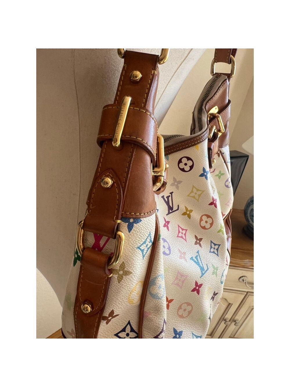 Louis Vuitton White Murakami Shoulder Bag White Brown - Picture 5 of 8